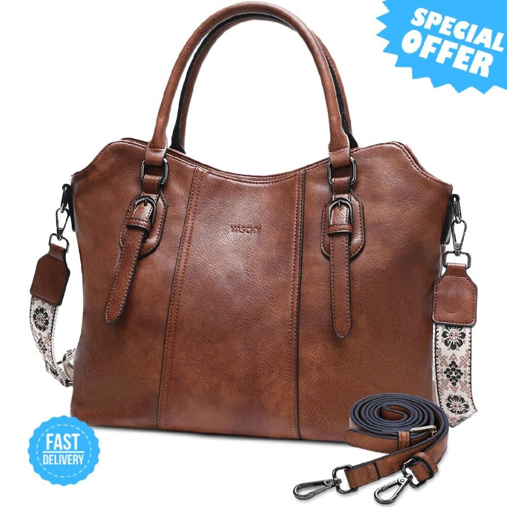Brand New VASCHY Hobo Bags N/A Black Vegan Leather